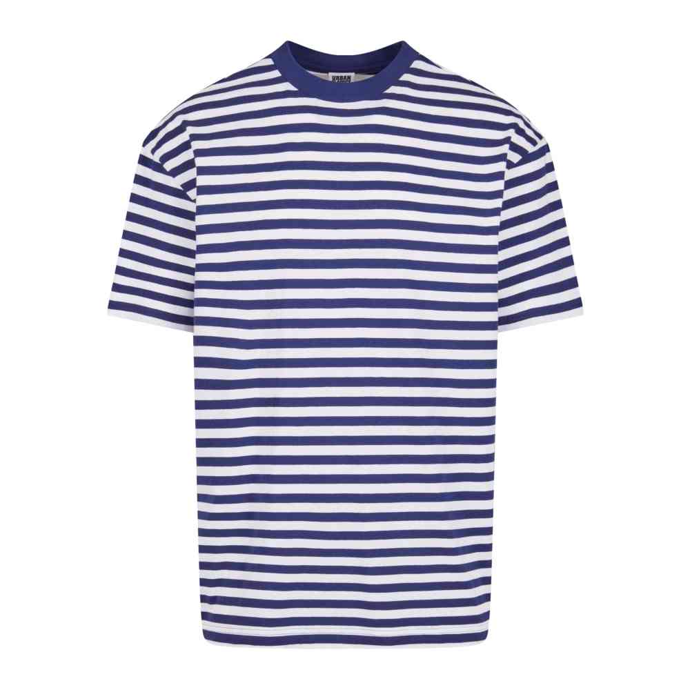 Urban Classics - Regular Stripe Herren T-Shirt - Weiß/Blau